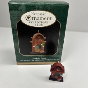 Hallmark Miniature Xmas Ornament Ready for Santa Fireplace VTG 1997 Collectors